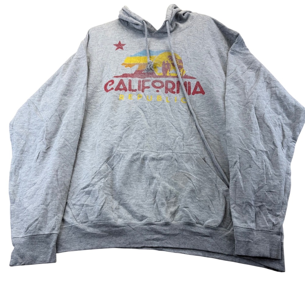 Point Sportswear Hoodie Mens L Gray California Republic Graphic Pullover